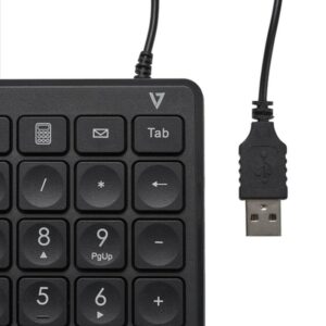 V7 Teclado numérico con cable USB KP350 de - 22 teclas - Teclas de acceso rápido de calculadora, tabulación, retroceso - Cable de 6 pies - USB tipo A - Teclado, ordenador portátil, laptop - Negro - Chrome OS - Windows - MacOS - Número V7 Teclado numérico con cable USB KP350 de - 22 teclas - Teclas de acceso rápido de calculadora, tabulación, retroceso - Cable de 6 pies - USB tipo A - Teclado, ordenador portátil, laptop - Negro - Chrome OS - Windows - MacOS - Número