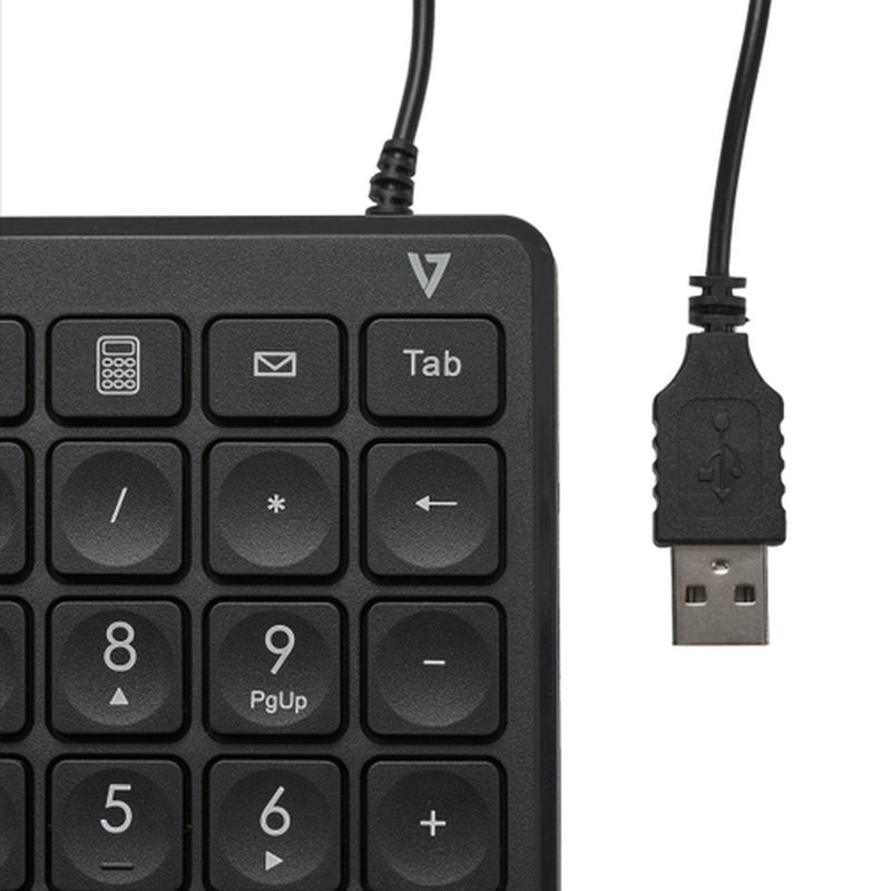 V7 Teclado numérico con cable USB KP350 de - 22 teclas - Teclas de acceso rápido de calculadora, tabulación, retroceso - Cable de 6 pies - USB tipo A - Teclado, ordenador portátil, laptop - Negro - Chrome OS - Windows - MacOS - Número V7 Teclado numérico con cable USB KP350 de - 22 teclas - Teclas de acceso rápido de calculadora, tabulación, retroceso - Cable de 6 pies - USB tipo A - Teclado, ordenador portátil, laptop - Negro - Chrome OS - Windows - MacOS - Número - Imagen 4