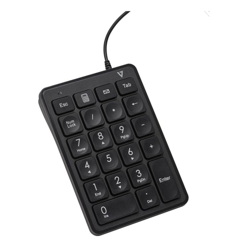 V7 Teclado numérico con cable USB KP350 de - 22 teclas - Teclas de acceso rápido de calculadora, tabulación, retroceso - Cable de 6 pies - USB tipo A - Teclado, ordenador portátil, laptop - Negro - Chrome OS - Windows - MacOS - Número V7 Teclado numérico con cable USB KP350 de - 22 teclas - Teclas de acceso rápido de calculadora, tabulación, retroceso - Cable de 6 pies - USB tipo A - Teclado, ordenador portátil, laptop - Negro - Chrome OS - Windows - MacOS - Número - Imagen 5