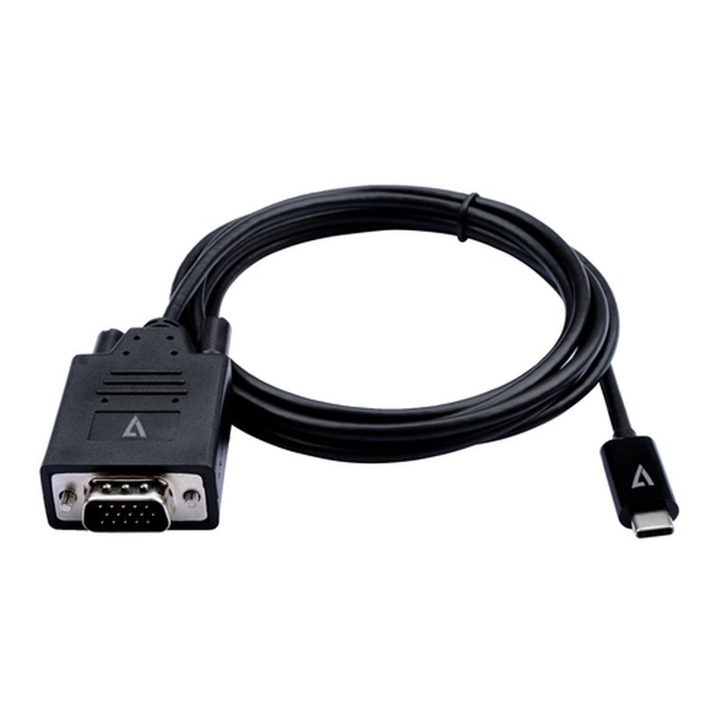 V7 V7UCVGA-2M VGA (D-Sub) USB Tipo C Negro