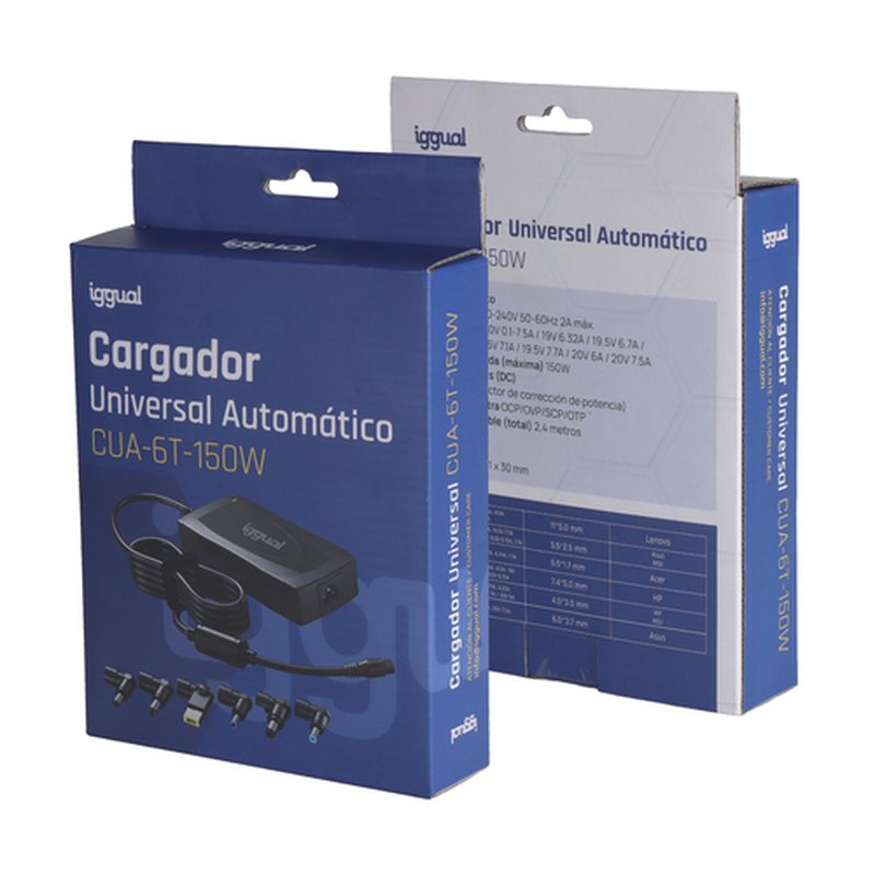 iggual CUA-6T-150W adaptador e inversor de corriente Interior Negro iggual CUA-6T-150W adaptador e inversor de corriente Interior Negro - Imagen 4