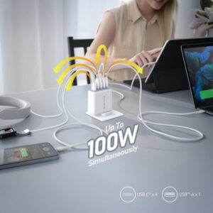 j5create Cargador GaN USB-C® de 5 puertos y 100 W j5create Cargador GaN USB-C® de 5 puertos y 100 W