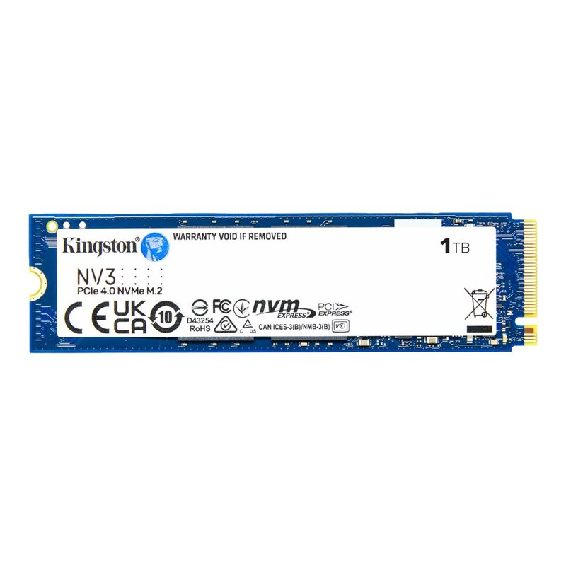 Kingston Technology NV3 1 TB M.2 PCI Express 4.0 NVMe 3D NAND Kingston Technology NV3 1 TB M.2 PCI Express 4.0 NVMe 3D NAND