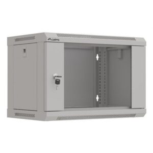ARMARIO LANBERG MURAL RACK 19" 6U 540X350 FLAT PACK GRIS PUERTA CRISTAL
