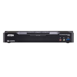Alternative view of ATEN Matriz de vídeo en formato compacto KVM DisplayPort 4K dual display de 2 puertos con Boundless Switching