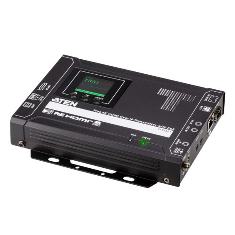 ATEN PREMIUM MODEL (CONSULTAR) TRUE 4K HDMI OVER IP TRANSMITTER WITH POE, USB PERIPHERAL SUPPORT AND IR / RS-232 / ETHERNET (WEBGUI) CONTROL AND DAISY-CHAINABLE (VE8962T-AT-G)