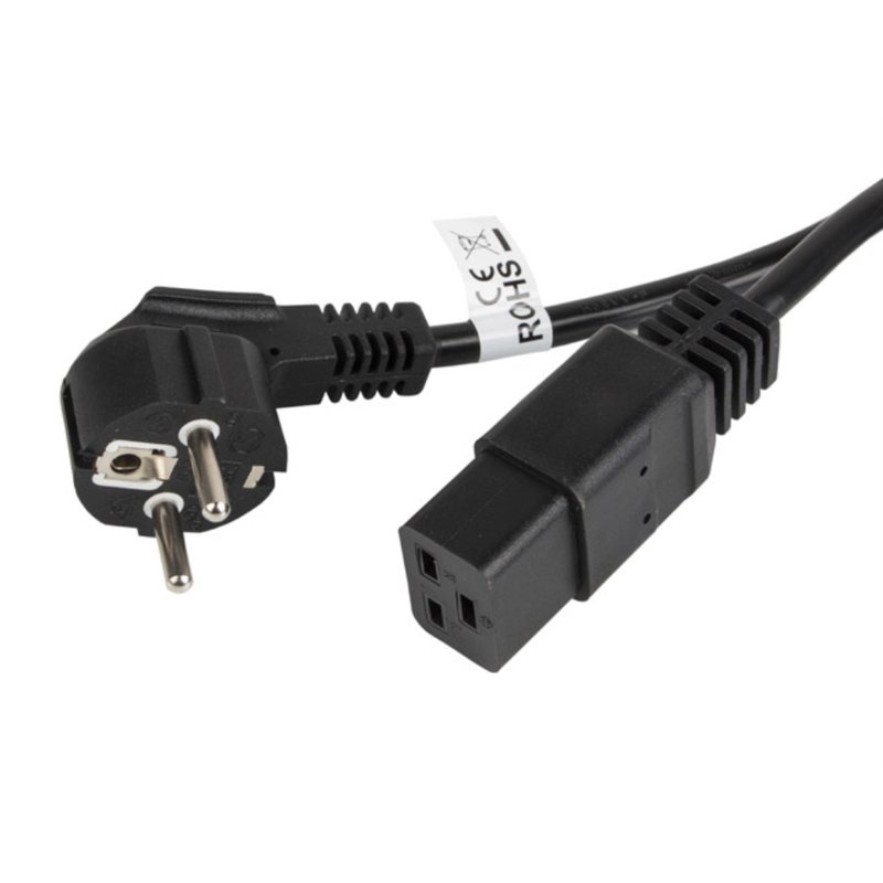 CABLE LANBERG ALIMENTACION CEE 7/7 A IEC 320 C19 1.8M 16A VDE NEGRO