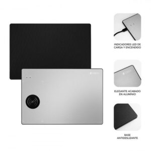 CARGADOR SUBBLIM MOUSEPAD WIRELESS CHARGER ALUMINUM SILVER 10W