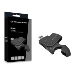 Conceptronic StreamVault BIAN04B lector de tarjeta USB 3.2 Gen 1 (3.1 Gen 1) Type-A Negro