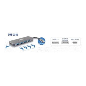 D-Link DUB-2340 hub de interfaz USB Tipo C 5000 Mbit/s Gris D-Link DUB-2340 hub de interfaz USB Tipo C 5000 Mbit/s Gris