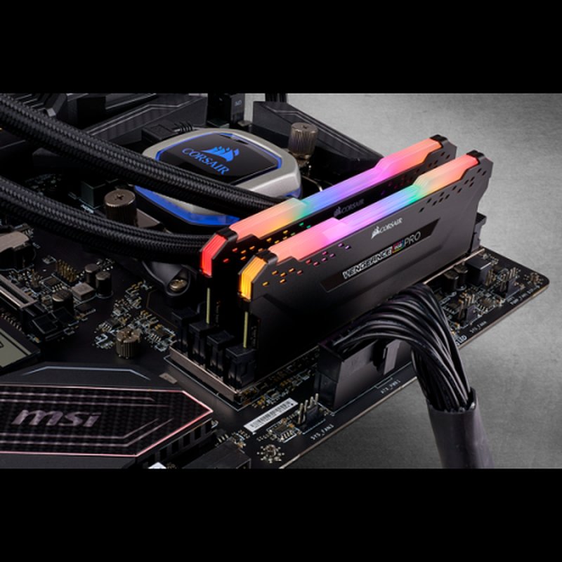 DDR4 16GB BUS 3200 CORSAIR VENGEANCE RGB PRO BLACK KIT 2X8GB - Imagen 4