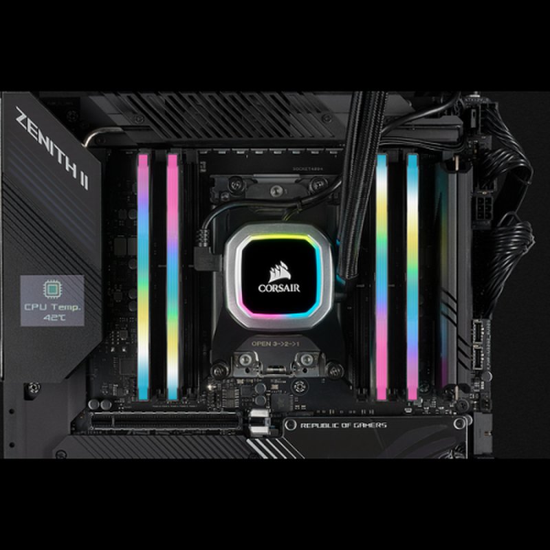 DDR4 32GB BUS 3200 CORSAIR VENGEANCE RGB PRO BLACK KIT 2X16GB - Imagen 4