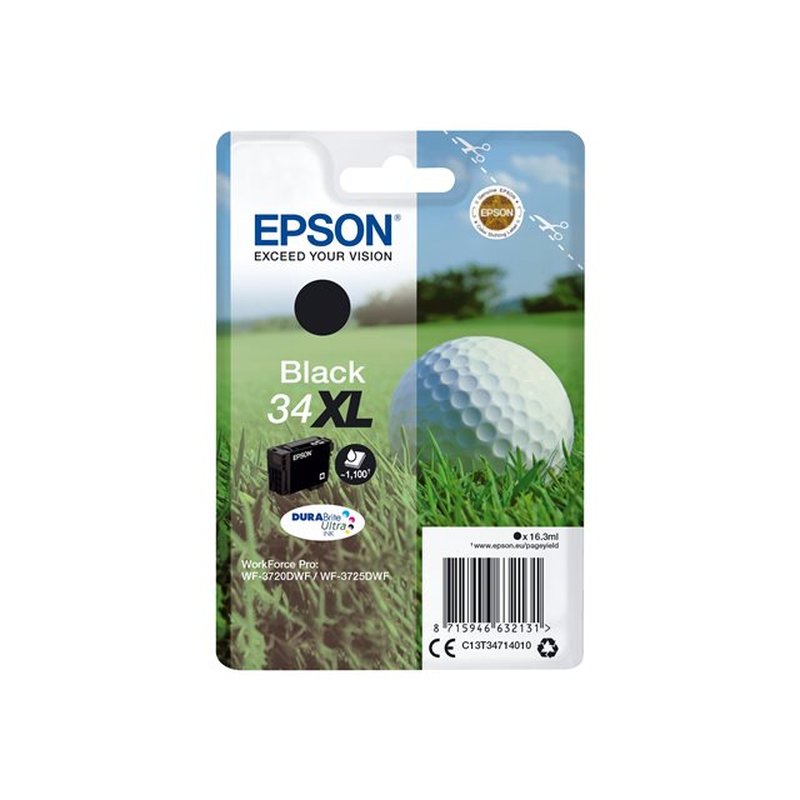 Epson Golf ball Singlepack Black 34XL DURABrite Ultra Ink Epson Golf ball Singlepack Black 34XL DURABrite Ultra Ink