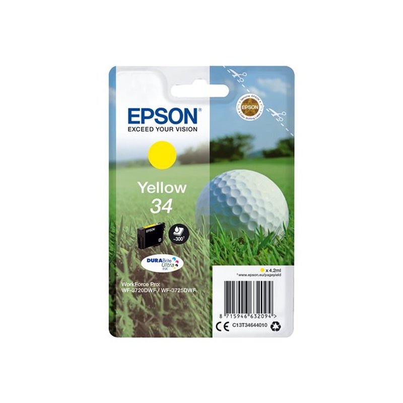 Epson Golf ball Singlepack Yellow 34 DURABrite Ultra Ink