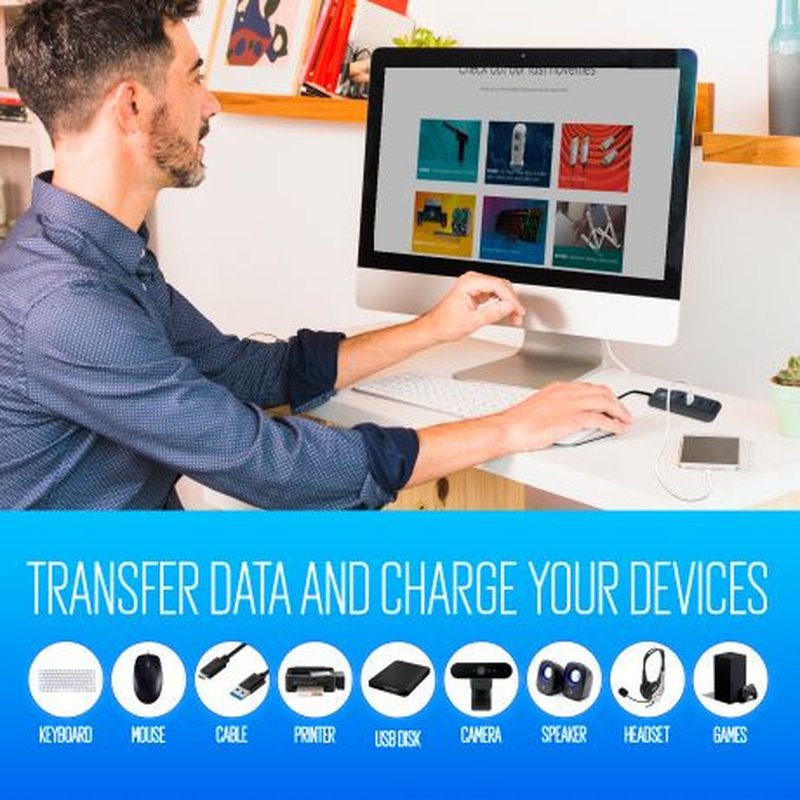 Ewent EW1138 hub de interfaz USB 3.2 Gen 1 (3.1 Gen 1) Type-A 5000 Mbit/s Negro Ewent EW1138 hub de interfaz USB 3.2 Gen 1 (3.1 Gen 1) Type-A 5000 Mbit/s Negro - Imagen 3