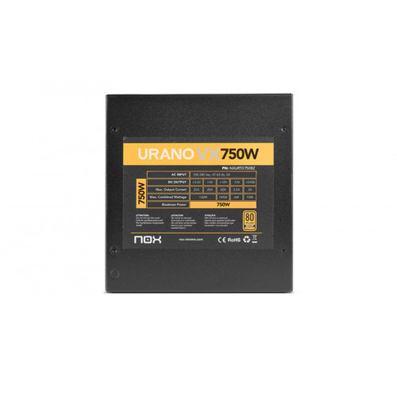 FUENTE DE ALIMENTACION ATX 750W NOX URANO VX 80+ BRONZE MODULAR FUENTE DE ALIMENTACION ATX 750W NOX URANO VX 80+ BRONZE MODULAR - Imagen 8