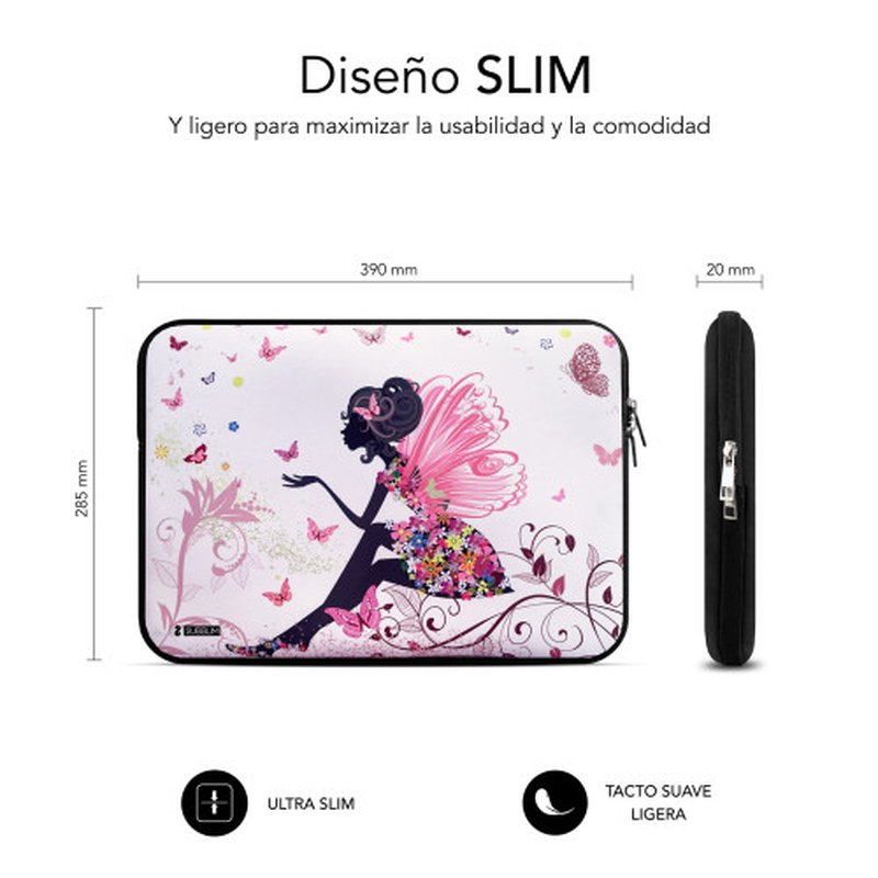 FUNDA PORTATIL SUBBLIM TRENDY SLEEVE 15.6" HADA FUNDA PORTATIL SUBBLIM TRENDY SLEEVE 15.6" HADA - Imagen 4