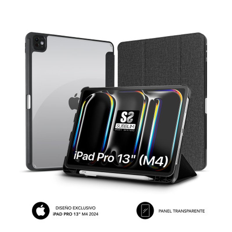 FUNDA TABLET SUBBLIM CLEAR SHOCK CASE IPAD PRO M4 13" (7¬ GEN) - Imagen 4
