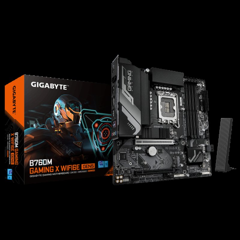 GIGABYTE B760M GAMING X WIFI6E GEN5 Placa Base – Compatible con procesadores Intel Core 14ª generación, VRM de 8+1+1 fases, hasta 5600 MHz DDR5, 2 x M.2 PCIe 4.0, Wi-Fi 6E, LAN 2.5 GbE, USB 3.2 Gen 1
