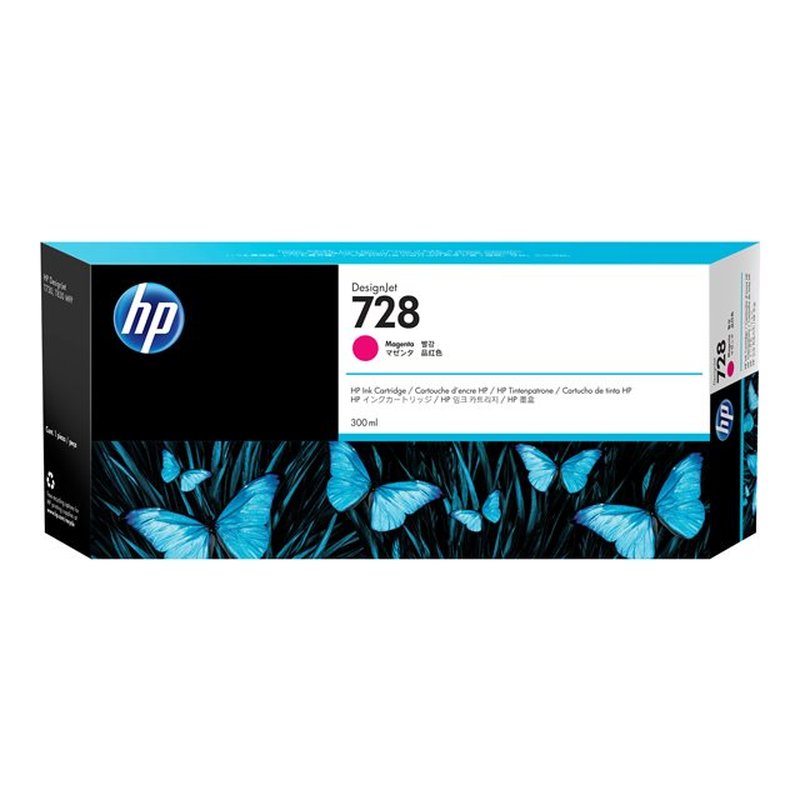 HP Cartucho de tinta DesignJet 728 magenta de 300 ml
