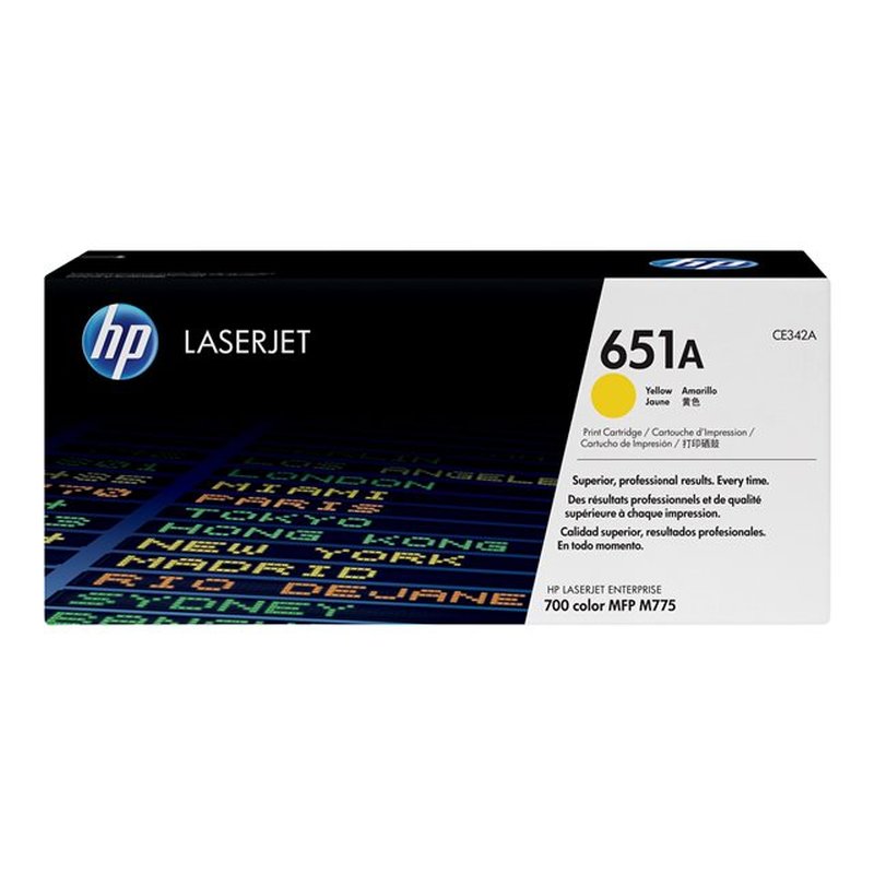 HP Cartucho de tóner original LaserJet 651A amarillo