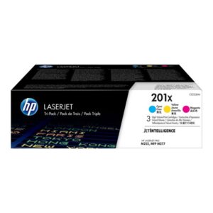 HP Paquete de 3 cartuchos de tóner cian/magenta/amarillo Originales LaserJet 201X de alta capacidad