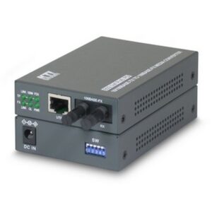 KTI PoE/PD 10/100TX to 100FX media converter, multimode, SC, 2Km (Agilent/Avago)