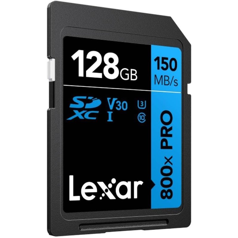 LEXAR 128GB PROFESSIONAL 800X PRO SDXC UHS-I CARDS,  UP TO 150MB/S READ 45MB/S WRITE C10 V30 U3 - Imagen 2