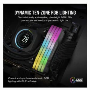 MEMORIA CORSAIR DDR5 32GB 2X16GB PC5200 VENGEANCE RGB CMH32GX5M2B5200Z40K