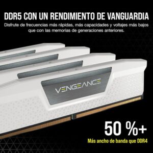 MEMORIA CORSAIR DDR5 32GB 2X16GB PC6400 VENGEANCE BLANCA CMK32GX5M2B6400Z32W