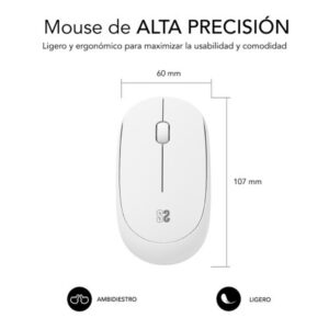 MOUSE SUBBLIM HARMONY WIRELESS WHITE + ALFOMBRILLA XL PURPLE