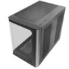 Mars Gaming MC-FUSION, Caja Gaming ATX, Ventana Lateral Completa y Frontal Curvo Cristal Templado Continuo, Semitorre PC Doble Cámara, Soporte Refrigeración Líquida, Espacio Interno Optimizado, Negro