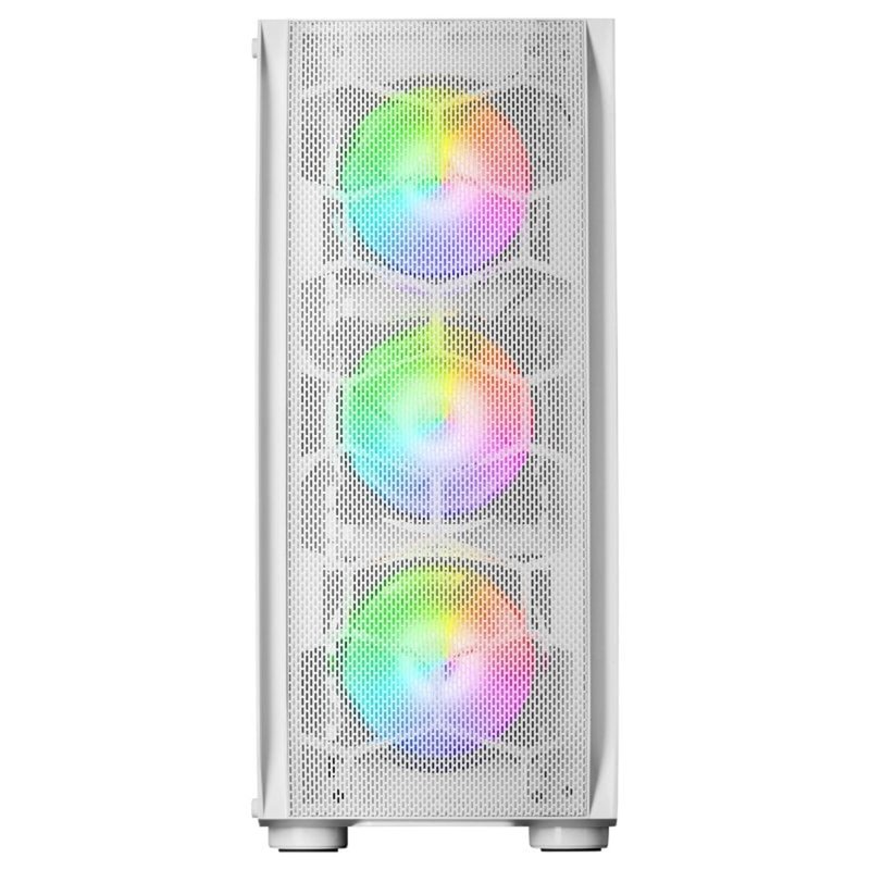 Mars Gaming MC-KX, Torre Gaming Premium E-ATX, Sistema CPU Freezer, 5 Ventiladores ARGB Ultra-silenciosos, Controladora ARGB y Mando RF, Frontal Mesh, Blanco