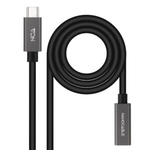 Nanocable Cable Prolongador USB-C 3.2 Gen2x2 20Gbps 3A, 4K/60Hz, USB-C/M-USB-C/H, Negro, 0.5 m