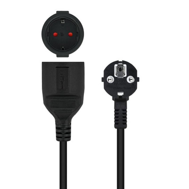 Nanocable Cable de Alimentación Alargador, Negro, 5 m - Imagen 3