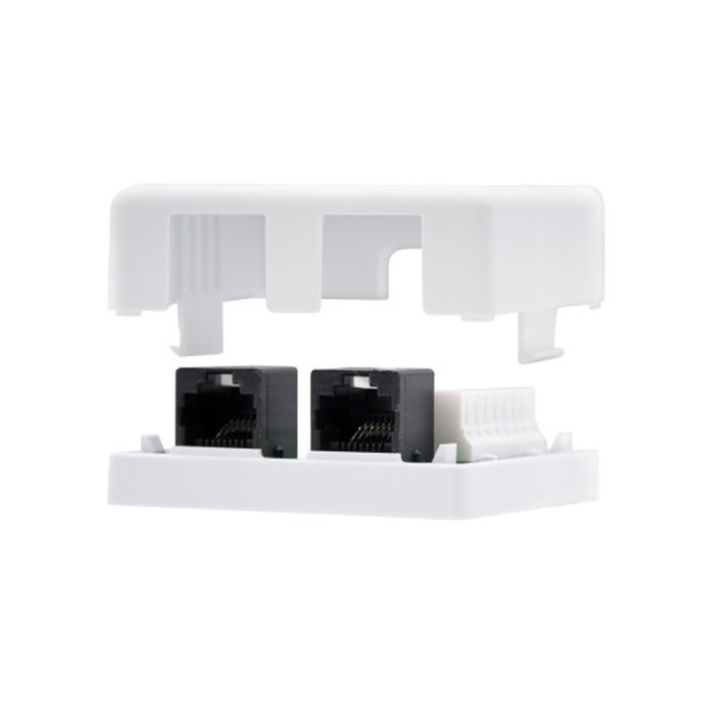 Nanocable ROSETA DE SUPERFICIE PARA RJ45 CAT.6 2 TOMAS, BLANCO - Imagen 3