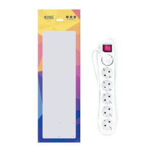 Nanocable Regleta de enchufes de 6 tomas con interruptor, 1.4 metros Blanca