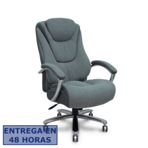 PIQUERAS Y CRESPO FOROL Sillon Ergo531 basculante tapizado tela y 3D color gris base cromo ruedas nailon 60mm