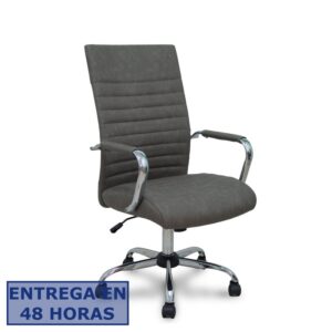 PIQUERAS Y CRESPO FOROL Sillon Opti527CR cromada basculante similpiel gris base cromada