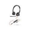 POLY Auriculares estéreo Blackwire 3325 con certificación Microsoft Teams USB-C + Conector de 3,5 mm + Adaptador USB-C/A