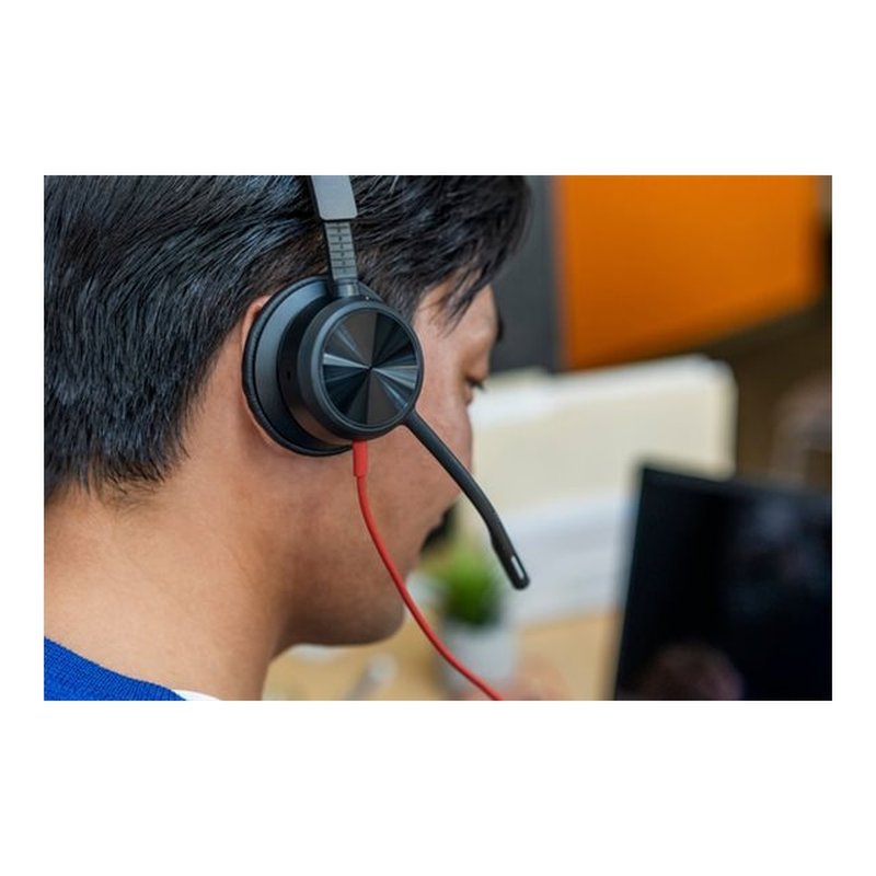 POLY Auriculares estéreo Blackwire 8225 con certificación Microsoft Teams USB-C + Adaptador USB-C/A
