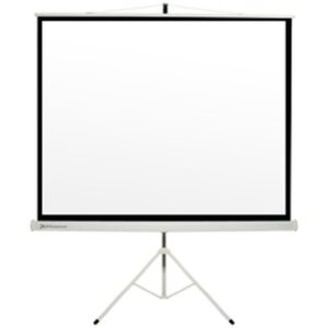 Pantalla manual proyección 112 Pulgadas  2mx2m, tela blanca superesistente