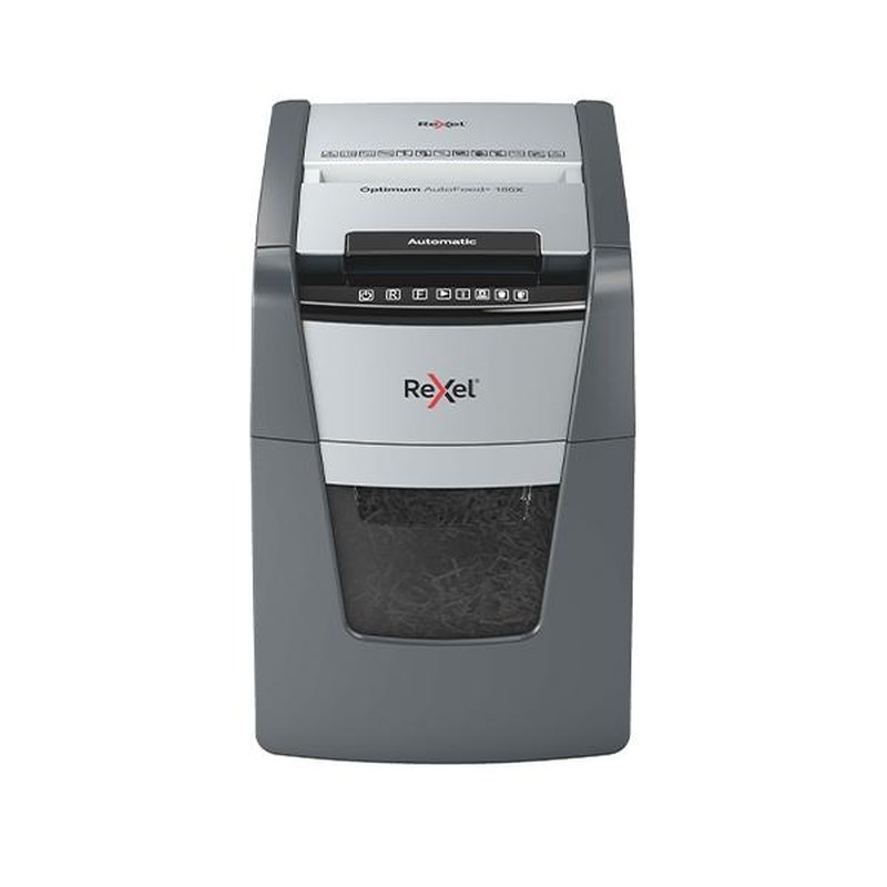 Rexel Optimum AutoFeed+ 100X triturador de papel Corte cruzado 55 dB 22 cm Negro, Gris