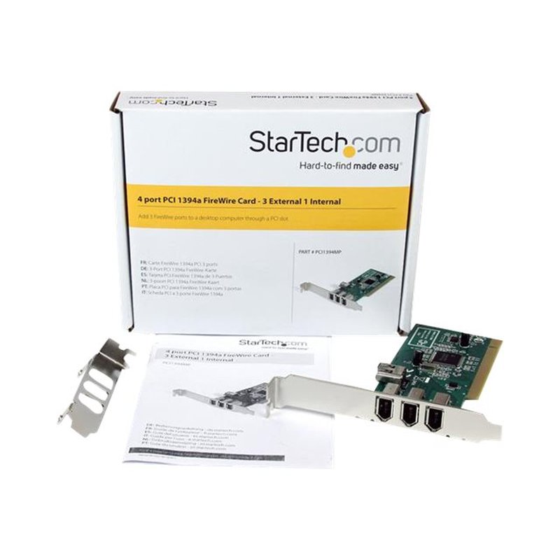 StarTech.com Adaptador Tarjeta Controladora FireWire 400 PCI 4 Puertos FW 6 Pin Chipset TI - IEEE 1394a - Imagen 3
