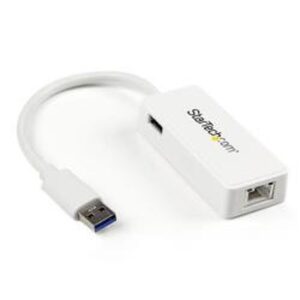 StarTech.com Adaptador Tarjeta de Red NIC Externa USB 3.0 de 1 Puerto Gigabit Ethernet RJ45 y Puerto USB - Blanco