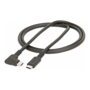 StarTech.com Cable de 1m USB-C Resistente Acodado a la Derecha - USB 3.2 Gen 2 (10 Gbps) - Cable de Transferencia USB Tipo C - DP de Modo Alt 4K 60Hz - PD 100W - Cable USBC de 90 Grados