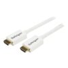 StarTech.com Cable de 3m HDMI con Ethernet CL3 - Cable HDMI Ultra HD para Instalaciones en Muro - Cable HDMI de Alta Velocidad UHD 4K 30Hz 10,2 Gbps - Cable de Vídeo HDMI 1.4 30AWG, Blanco