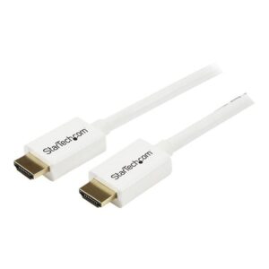 StarTech.com Cable de 3m HDMI con Ethernet CL3 - Cable HDMI Ultra HD para Instalaciones en Muro - Cable HDMI de Alta Velocidad UHD 4K 30Hz 10,2 Gbps - Cable de Vídeo HDMI 1.4 30AWG, Blanco