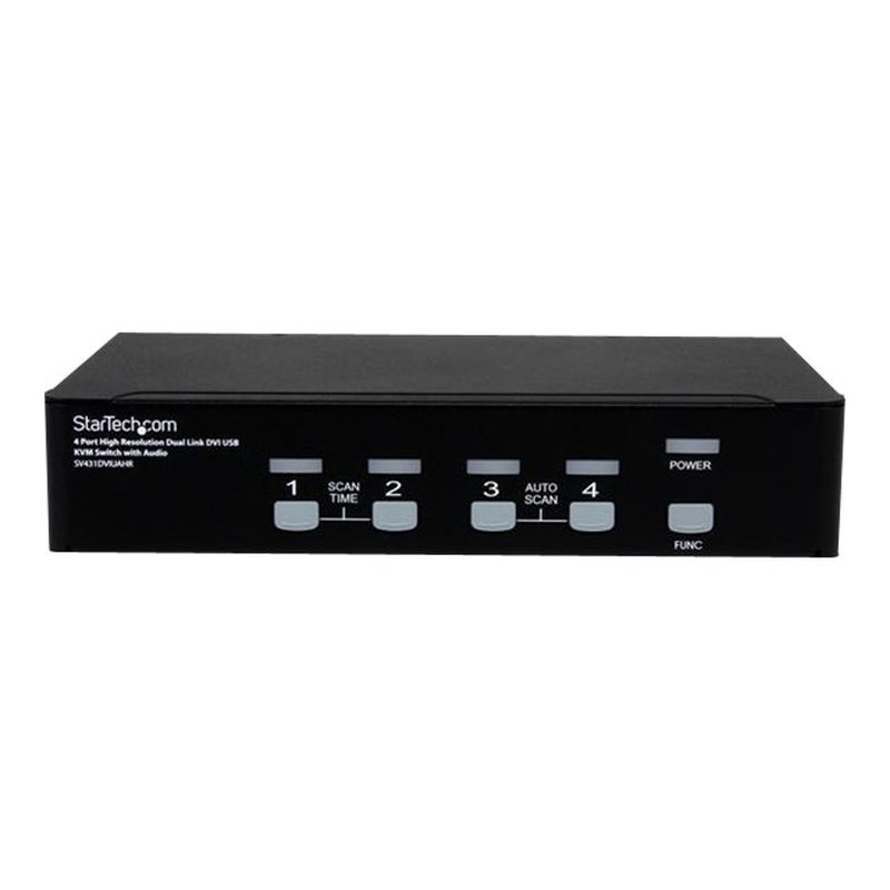 StarTech.com Conmutador Switch KVM de 4 Puertos de Vídeo DVI con Doble Enlace - Audio USB 2.0