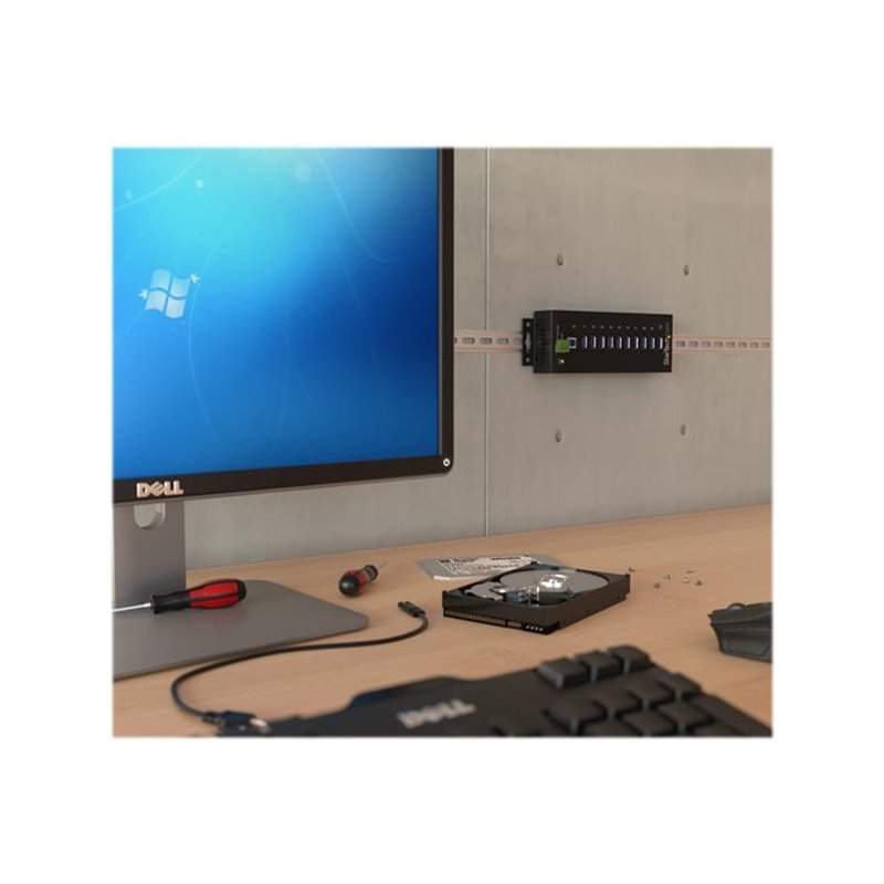 StarTech.com Hub Industrial de 10 Puertos USB 3.0 con Protección Antiestática ESD y Protección de Picos de 350W StarTech.com Hub Industrial de 10 Puertos USB 3.0 con Protección Antiestática ESD y Protección de Picos de 350W - Imagen 7
